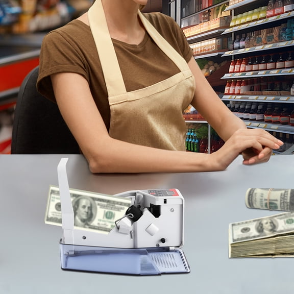 Portable Money Counter, Modern Banknote Counter, Money Counting Machine, LED Display Screen, for Bank Store