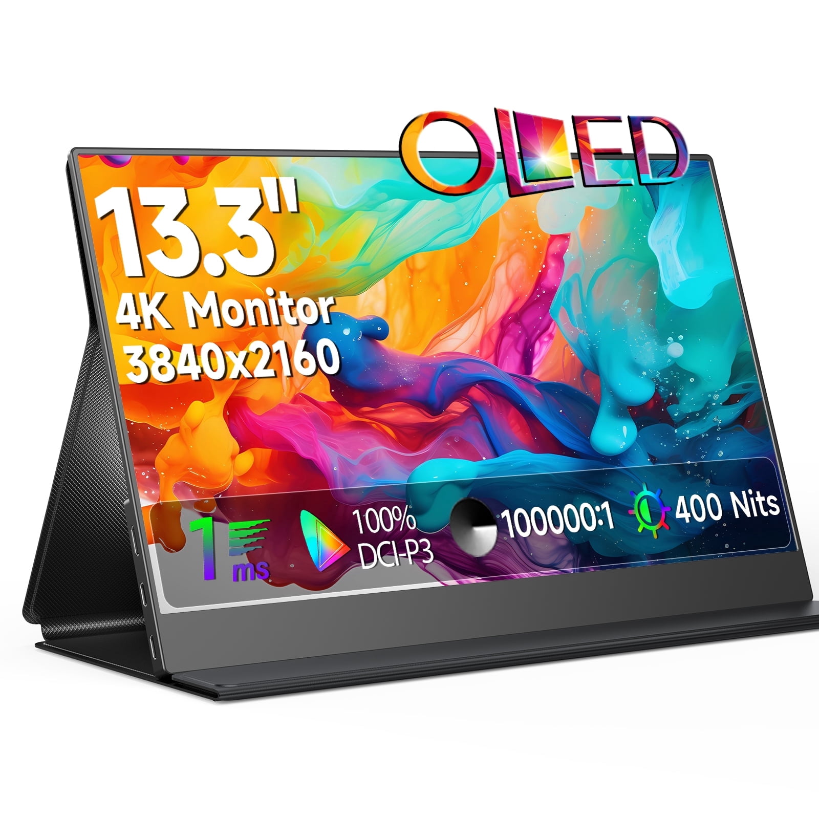 Portable Monitor 13.3 Inch OLED 4K UHD, 463g Ultra-Light Computer