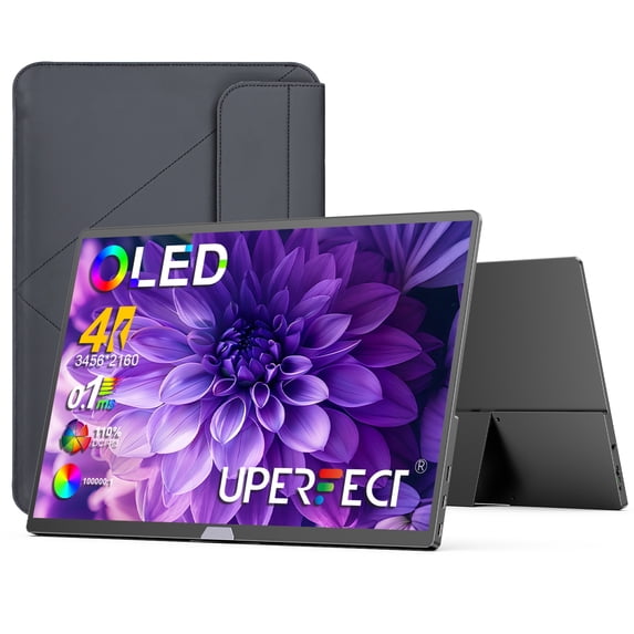 Portable Monitor 15.6 Inch OLED 3456*2160P 4K 60Hz, 16:10, 100000:1 Contrast 110.9% DCI-P3, USB-C HDMI Computer Screen for Laptop PC Mac