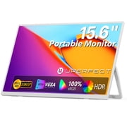 Portable Monitor W/ Kickstand, 15.6 1080P FHD Laptop Monitor USB C HDMI External Screen for Mac Phone Xbox Switch, White