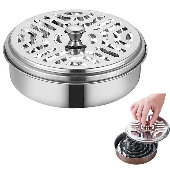 Portable Mosquito Coil Holder Mosquito Incense Box Spike Disk Sandalwood Holder with Handle Fireproof Incense Burner for Home Office Camping Essentials