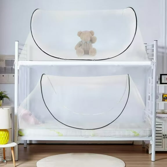 Portable Mosquito Net Foldable Free Adjustment Fine Mesh Large Popping Up Camping Mosquito Tent Home Travel Single Person Mosquito Net-White