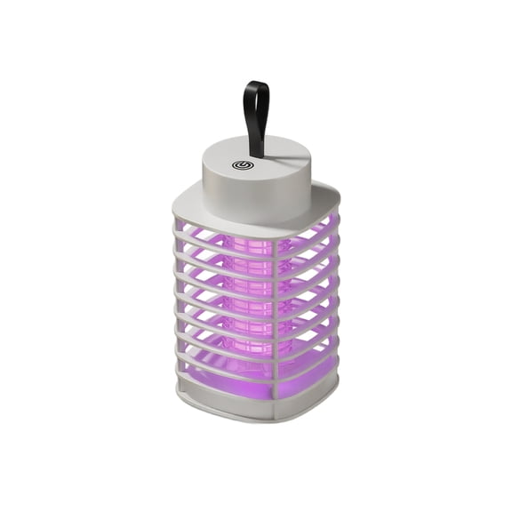 Portable Mosquito Zapper Usb Rechargeable Electric Insect Purple Light Attract Bug for Indoor Outdoor Home Car Patio White 1 Pack