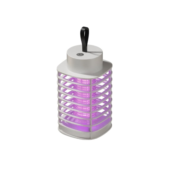 Portable Mosquito Zapper Usb Rechargeable Electric Insect Purple Light Attract Bug for Indoor Outdoor Home Car Patio White 1 Pack