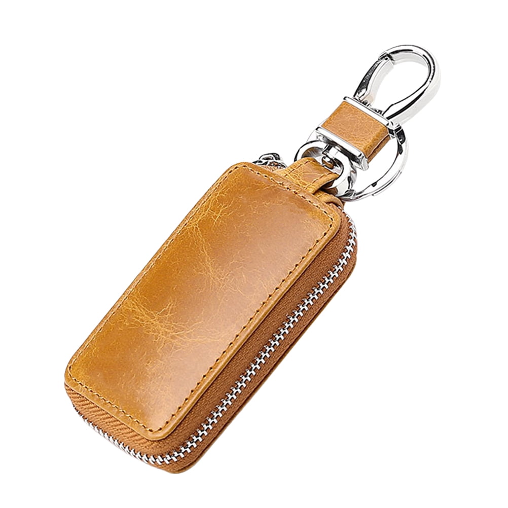 Portable Motor Vehicle Key Bag Retro Waistband Men Topgrain Cowhide