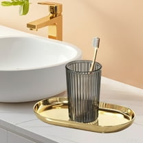 Portable Mouthwash Cup with Non-Slip Handle | Travel & Household Rinse Cup for Couples | Plastic Brushing Cup Set in White, Green, Brown