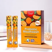 Portable Mouthwash Tablets, Peach and Lemon Flavored Oral Rinse, 10ml X 20pcs Travel-Friendly, Freshens Breath, Cleans Teeth, No Bad Smell, Sorbitol & Menthol Formula