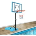 thumbnail image 1 of Portable Movable Swimming Pool Basketball Stand PVC Transparent Backboard 115-135cm Height Adjustable Poolside Basketball Hoop, Blue, 1 of 10