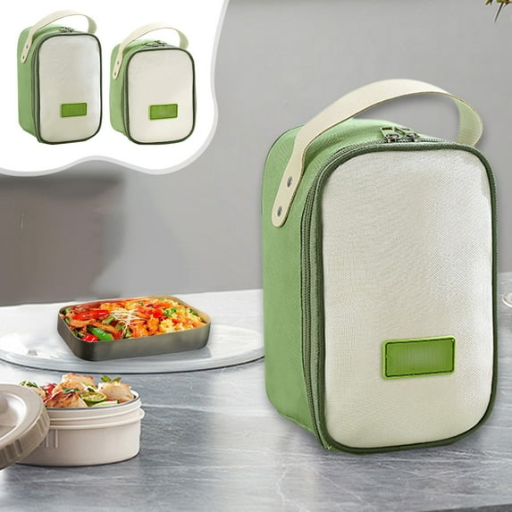 Portable Mug Insulation Bag, Lunch Box, Sturdy Construction, Thermal Insulation, for Outdoor Activities, Picnics, Commuting, Green Color, by FAJHHA