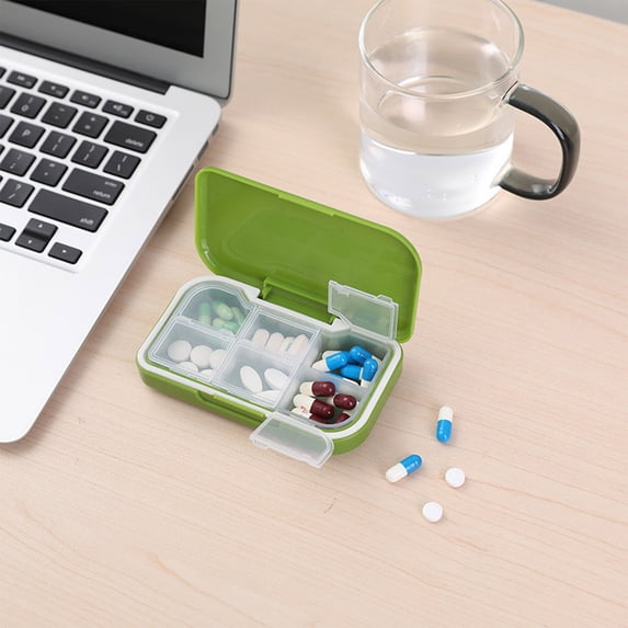 Portable Multi Compartment Storage Box With Secure Lids,Small Travel Organizer Case With Double Sealing Ring,Moisture Proof Compact Plastic Multi Grid Storage Container For Home Travel