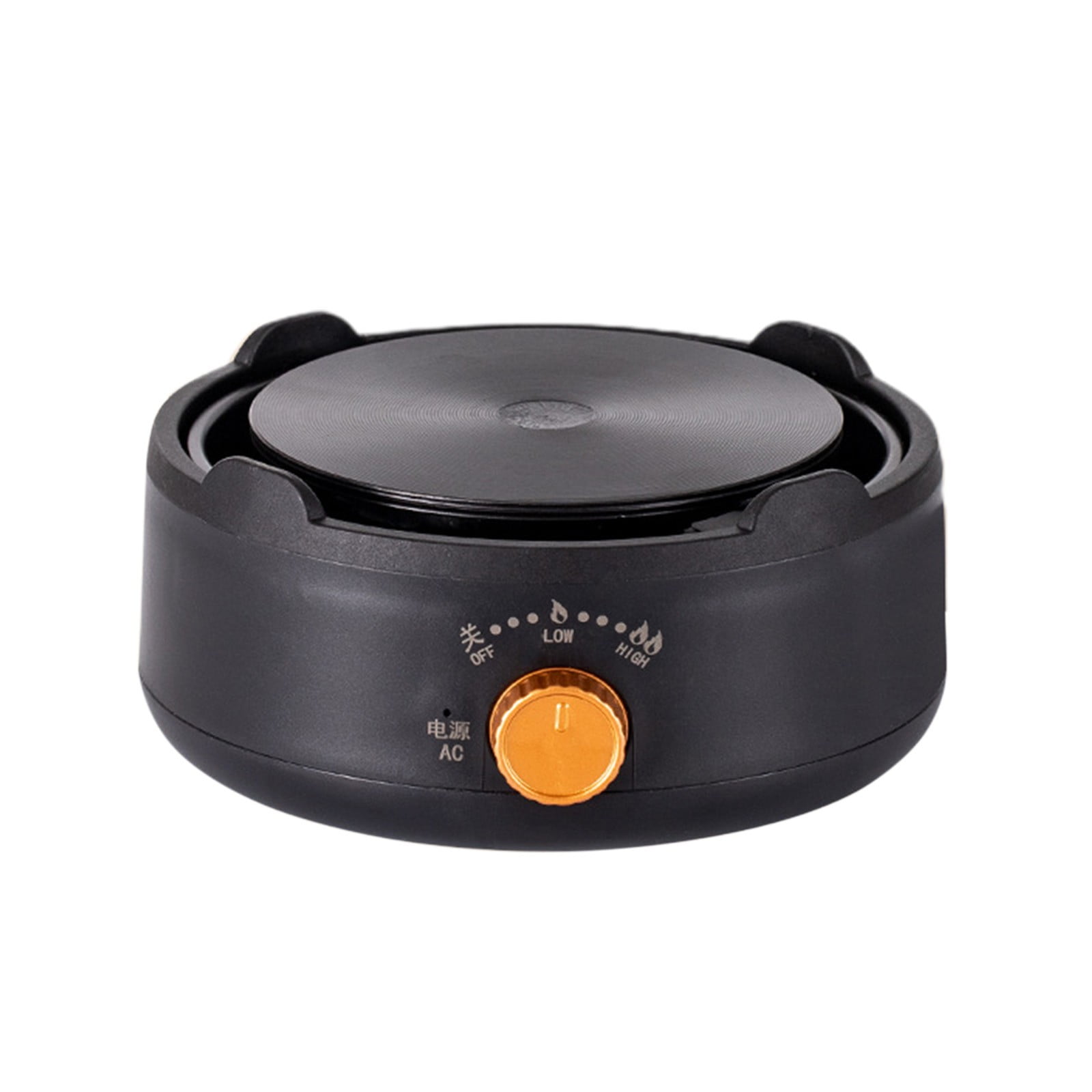 Portable Multi-Function Electric Hot Plate with Three-Stage Knob Explosion-Proof Panel Even Heating for Boiling Water Simmering Sauces Cooking Home Use Black