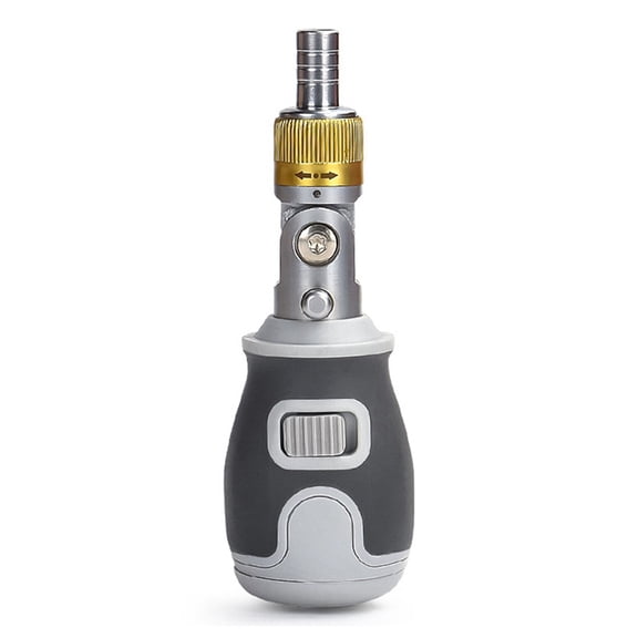 Portable Multi-Function S2 Batch 2-Way Ratchet Adjustable Angle Screwdriver Maintenance Kit Grey