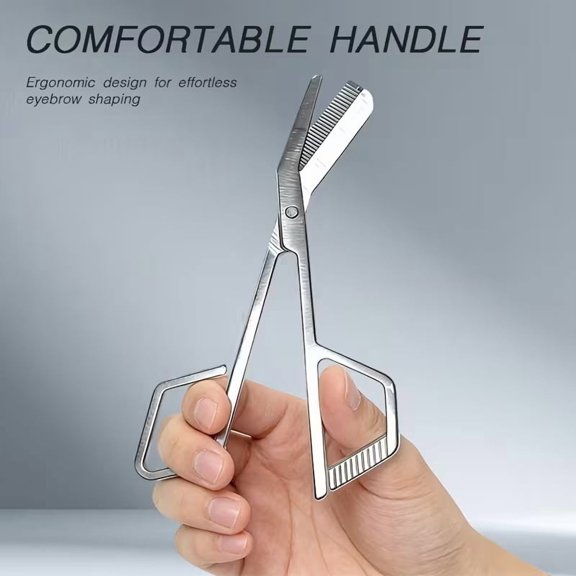 Portable Multi-Functional Stainless Steel Eyebrow Scissors - Precision Grooming Tool for Eyebrows, Sideburns, and Beards