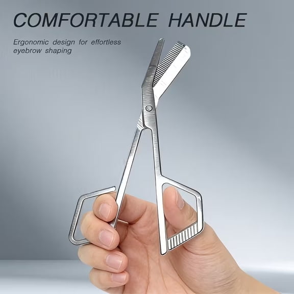 Portable Multi-Functional Stainless Steel Eyebrow Scissors - Precision Grooming Tool for Eyebrows, Sideburns, and Beards
