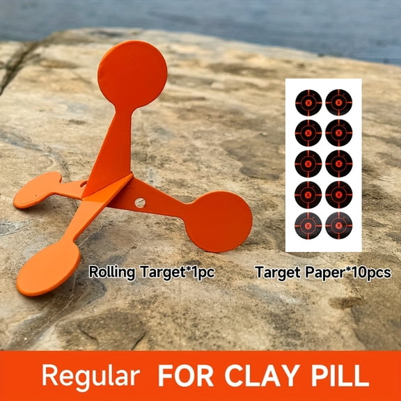 Portable Multi-Side Metal Rolling Target Set with Orange Numbered/Target Zones - Heavy-Duty Shooting Paper Panels for Slingshot Training - Outdoor/ Practice, Accessories (No Laser
