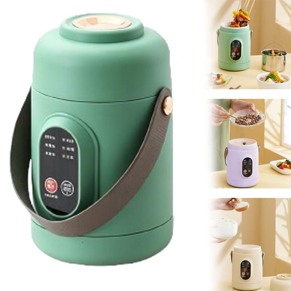 Portable Multifunctional Pot, 500W Portable Mini Electric Cooker with Non-stick Ceramic Glaze & Steamer, Compact Travel Ramen Pot for Dorm, Office, Soup, Oatmeal (green)