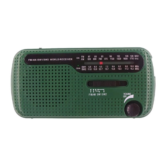 Portable Multifunctional Radio Hand Crank Solar Crank Dynamo Powered AM/FM/SW1 Weather Radio with Flashlight LED Reading Light ,Easy to Operate