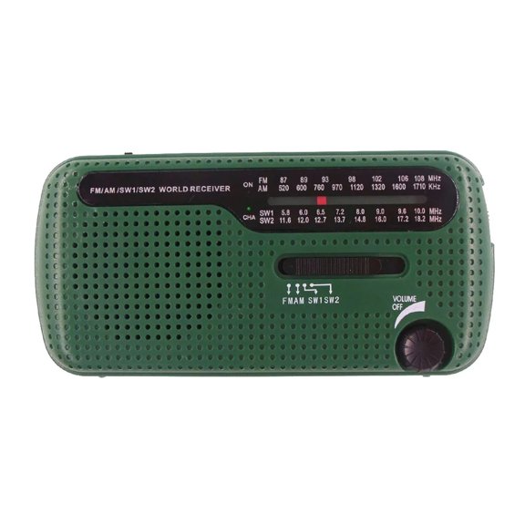 Portable Multifunctional Radio Hand Crank Solar Dynamo Powered AM/FM/SW1 Weather with Flashlight LED Reading Light - GRAY