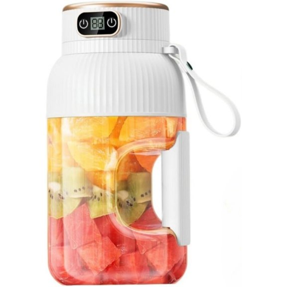 Portable Multifunctional Wireless Electric Juicer Cup with Digital Display,white
