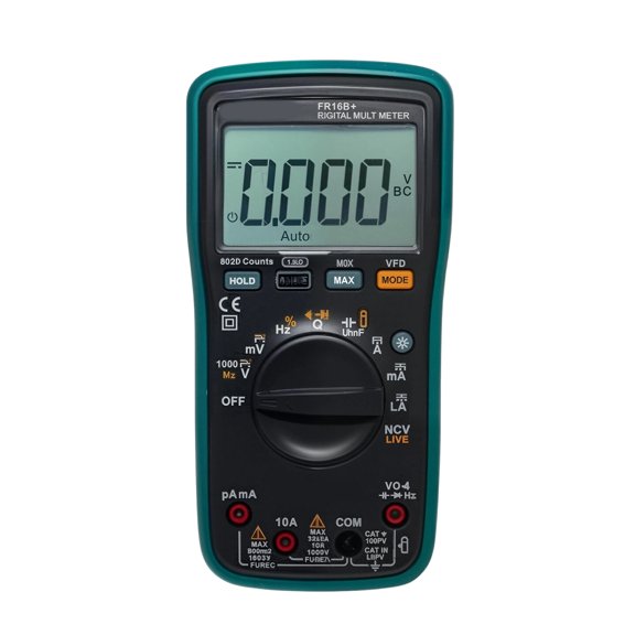 Portable Multimeter RMS 6000 Count LCD, External Clamp Support, 10A Current Checks for Industrial Control Work