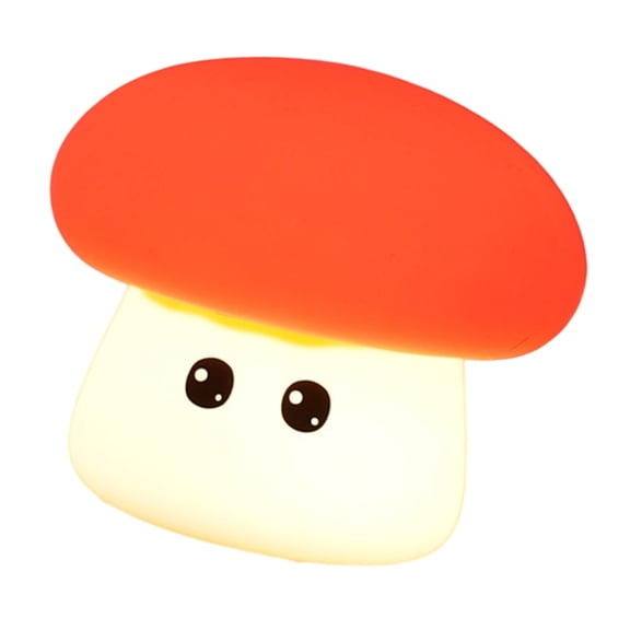 Portable Mushroom Shape Night Light with Warm Light Dimmable Bedside Lamp Silicone Texture Suitable for Nursery Home Use