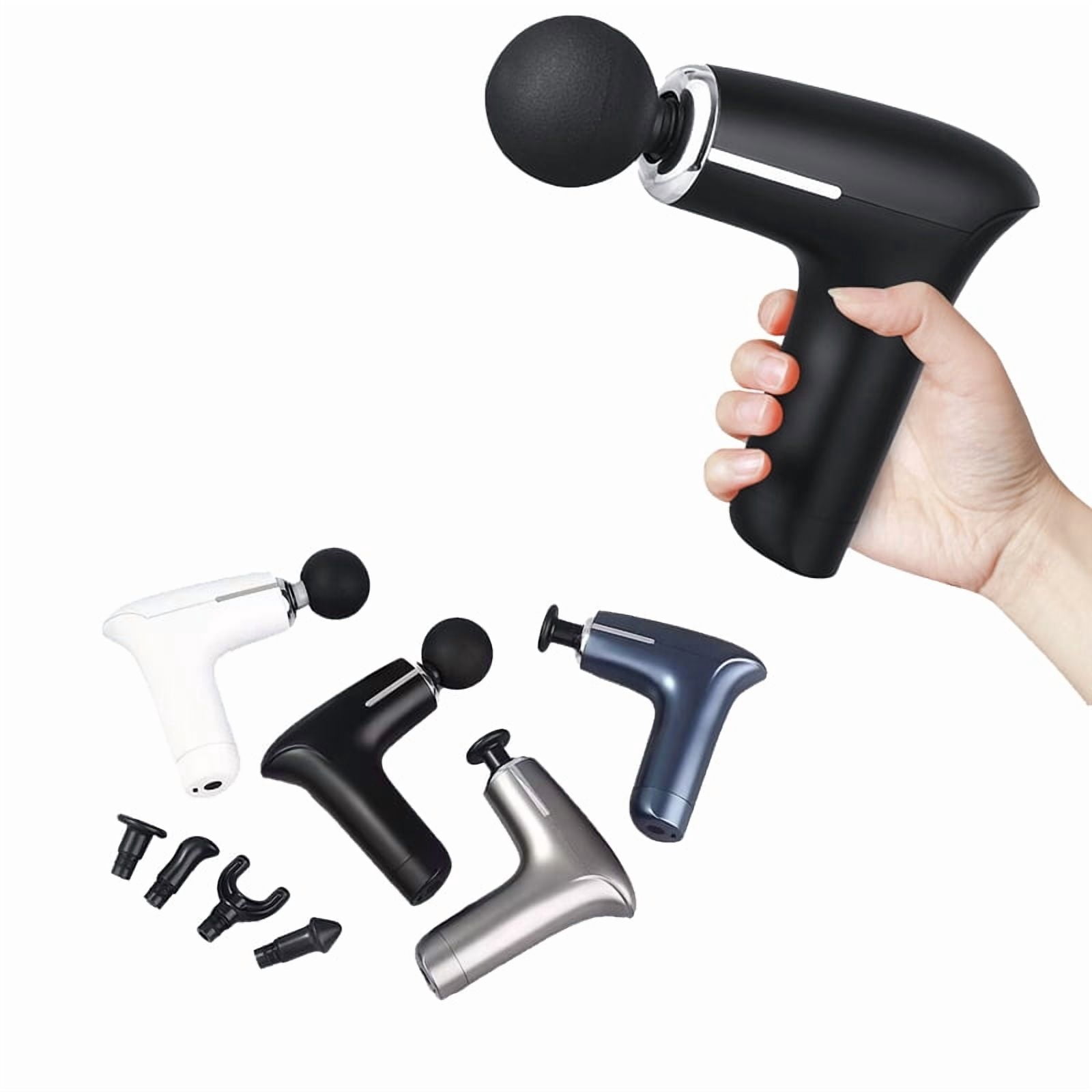 Portable Myofascial Percussion Massage Gun Deep Tissue Muscle Relax Device with 4 Replaceable Massage Heads