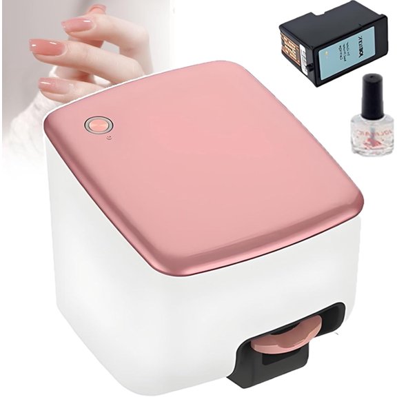 Portable Nail Art Printer Machine,1000+ Digital Nail Art Designs - 3D Nail-Printer With Mobile App Control,4800 DPI 10s Fast Printing,Nail-Art Machine For Home Salon, DIY Manicures