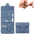 thumbnail image 1 of Portable Nail Clipper Set, 12/16PCS Professional Manicure & Pedicure Kit, Heavy-Duty Stainless Steel Nail Care Set with Nail Clippers, Scissors, Ear Pick & Portable Storage Case (Blue, 16Pcs), 1 of 7