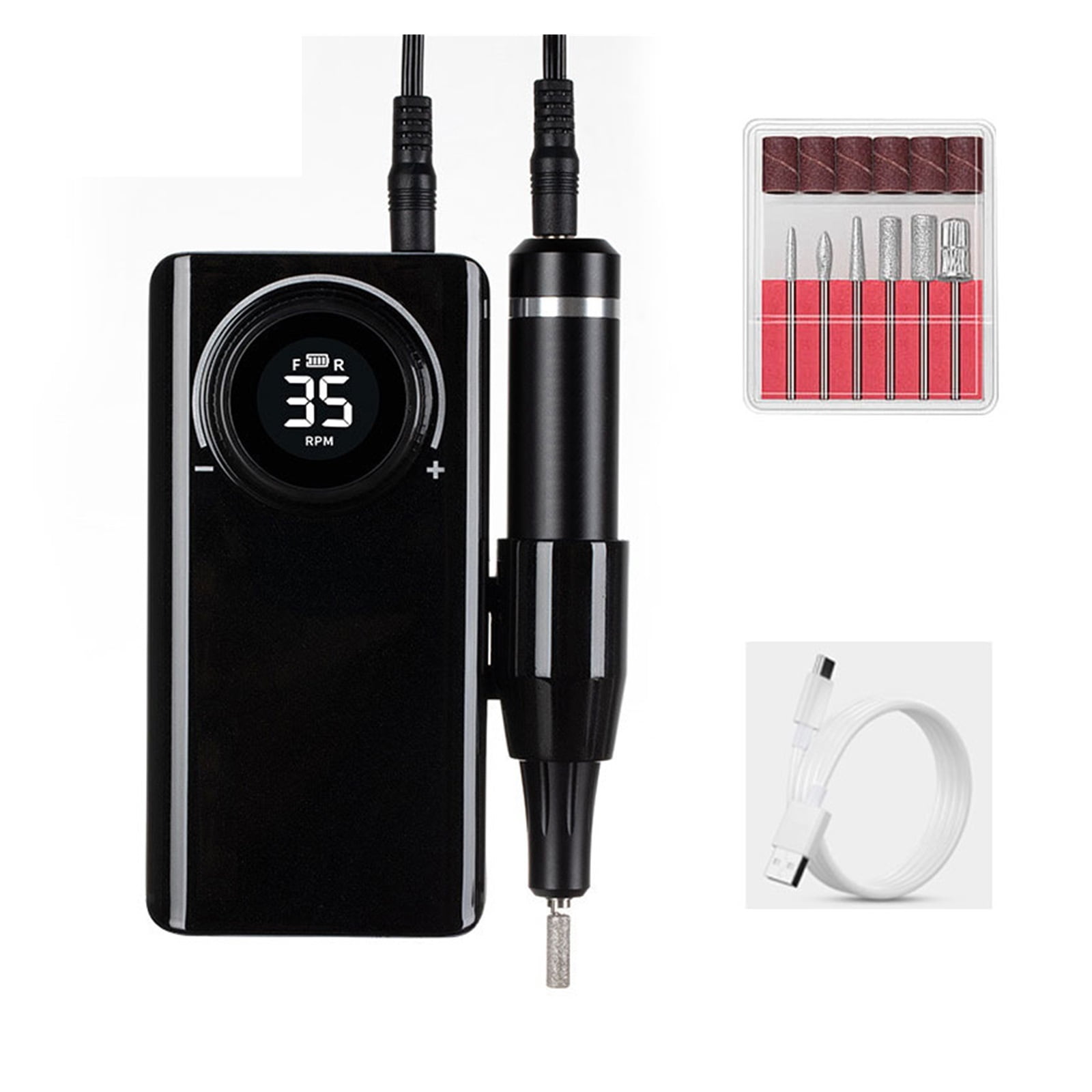 Portable Nail Drill, 35000 RPM Rechargeable Portable Nail Drill Machine Electric Nail File Manicure Drill Set Profession Nail Art Equipment ,Long Lasting