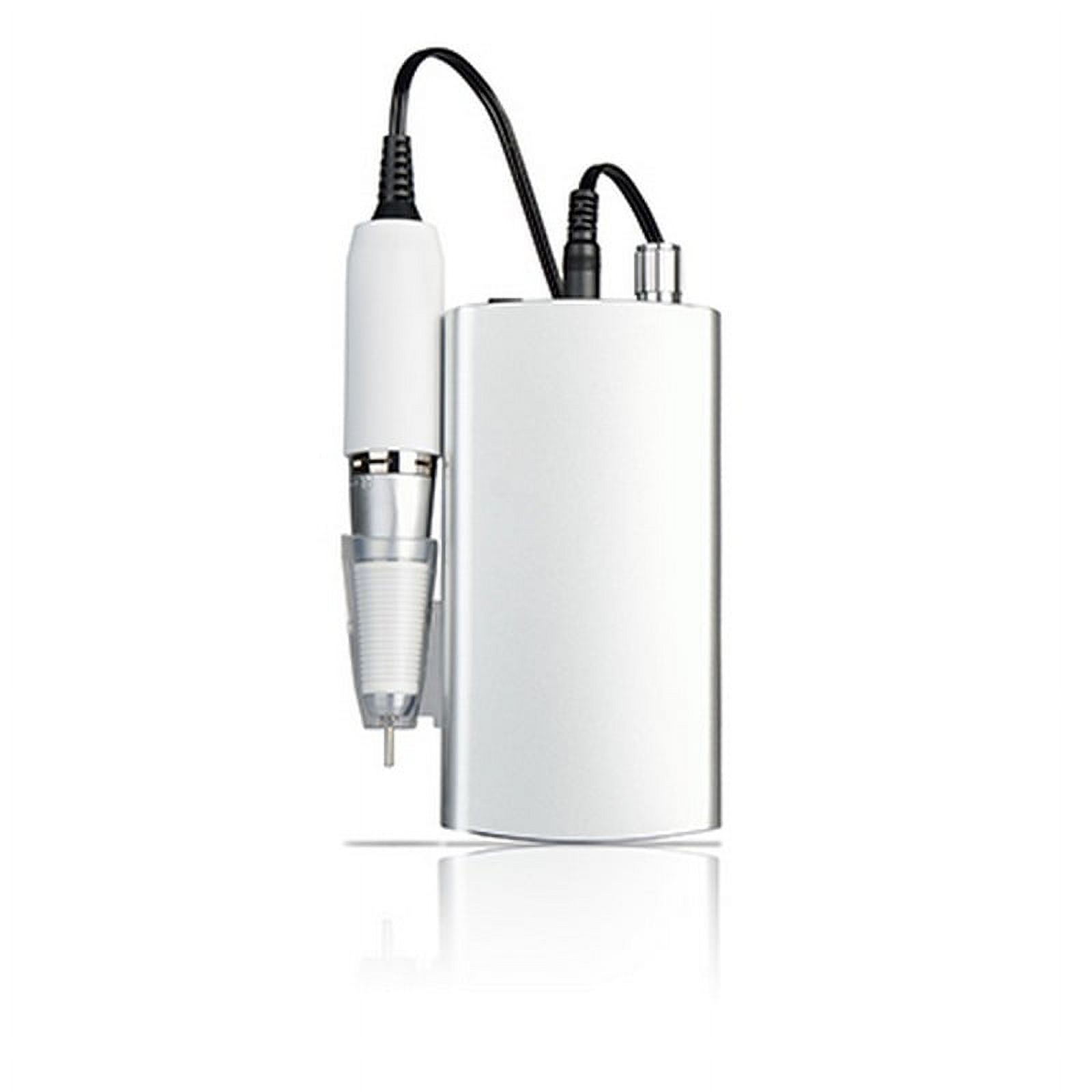 Portable Nail Drill - Cordless & Rechargeable with Holder - Silver