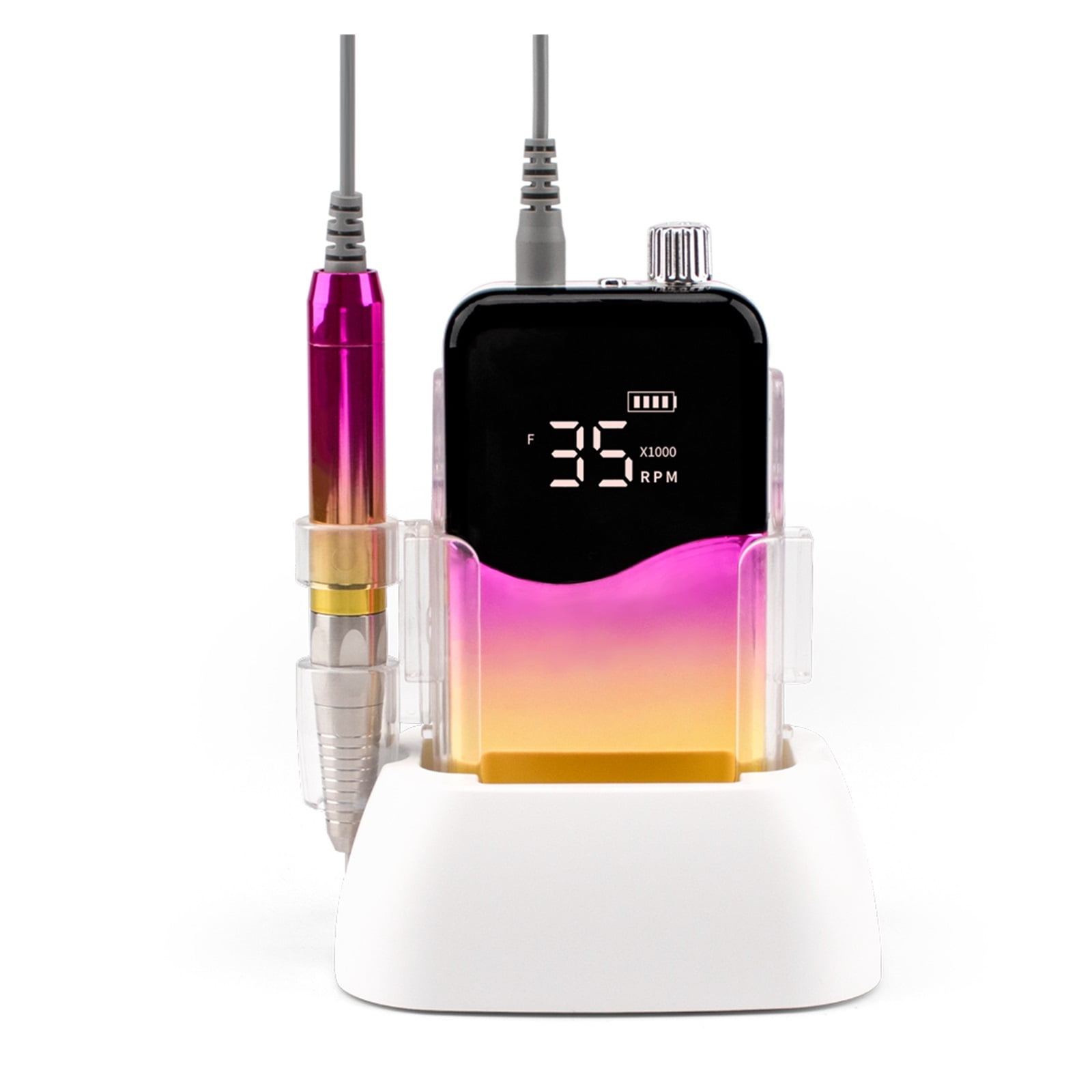 Portable Nail Drill, Professional 35000 RPM, Rechargeable Electric Nail File Machine E File For Acrylic Nails Gel Polishing Removing, Cordless Efile With Bits Kit For Manicure Salon Home
