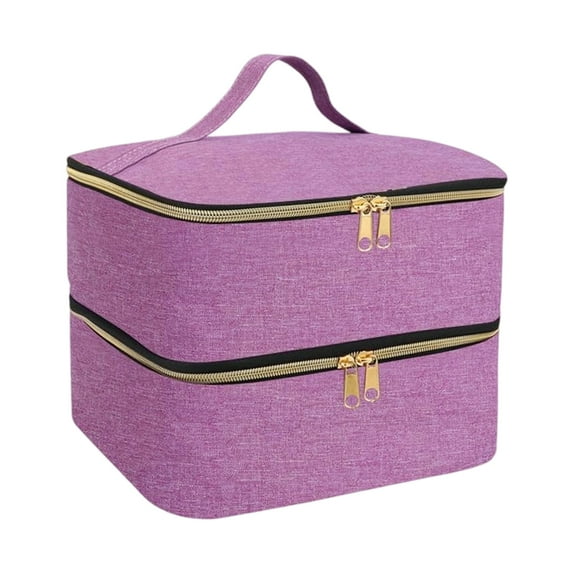 Portable Nails Polish Organizers Case Double Layer Storage EVA Protective