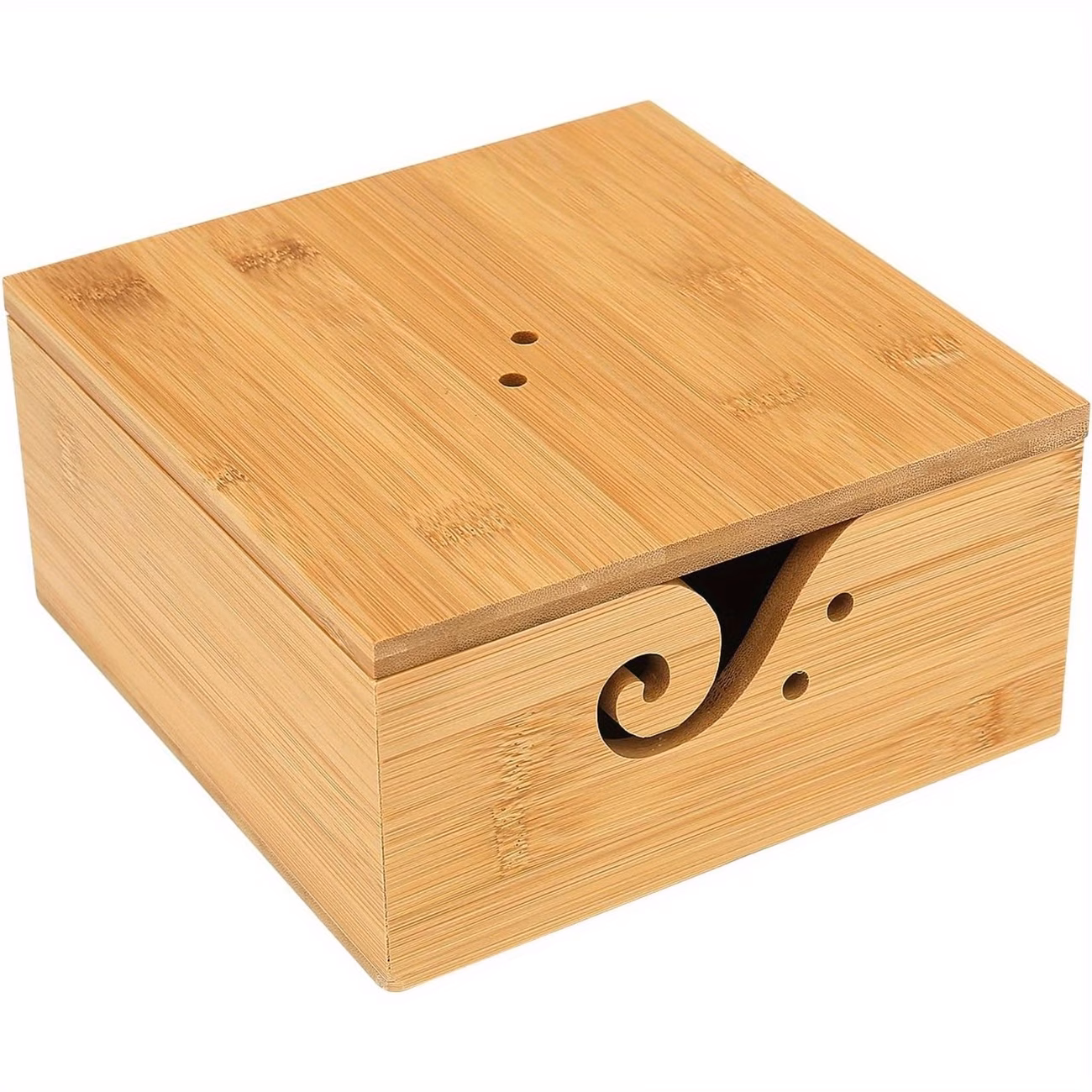 Portable Natural Wood Yarn Bowl with Lid, Smooth Lightweight Wooden Yarn Storage Holder, Practical Anti-Tangle Crochet Knitting Bowl for Hand DIY Craft Sewing Supplies Organizer