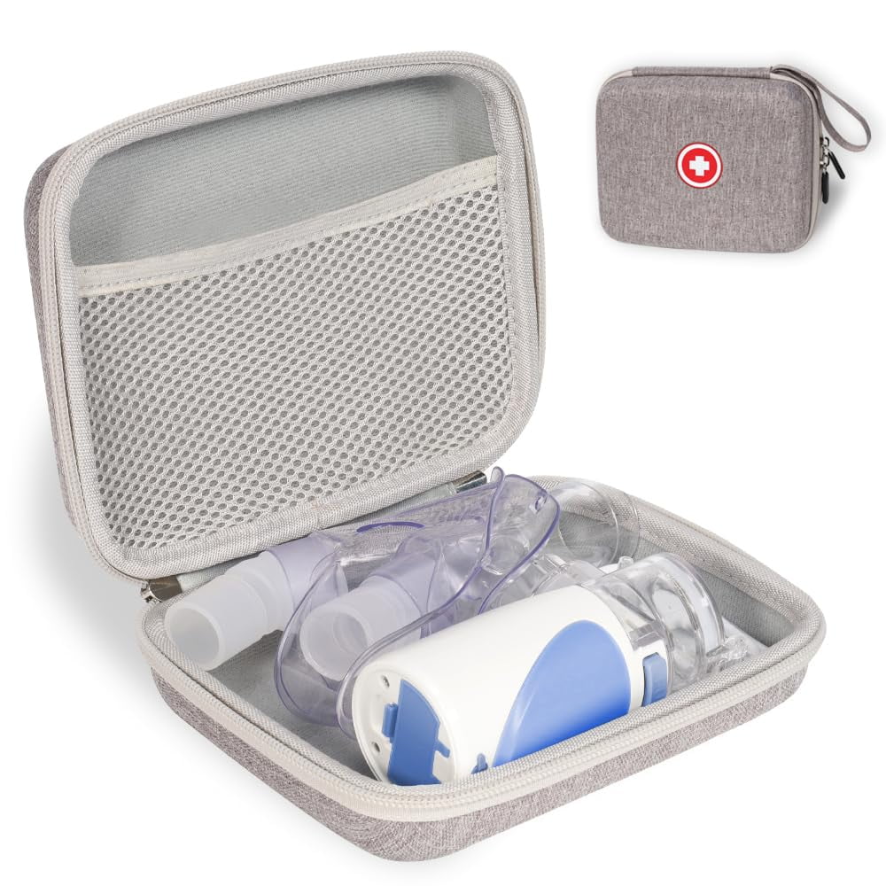 Portable Nebulizer Carrying Case - Travel Medical Bag for Inhaler, Pills & Supplies - Compact & Hard E