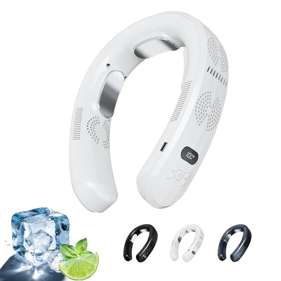 Portable Neck Air Conditioner Fan,Bladeless Fans,Long Endurance Limited Version Portable Neck Fan with LED Rechargeable Personal Neck Fans,Quiet,Lightweight Neck Fans