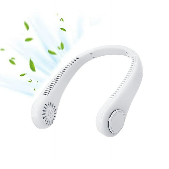 Portable Neck Fan, 3 Speed Adjustable, 360° Cooling, Super Quiet, No Blade Fan,Headphone Design, Wearable Personal Fan, USB Powered Neck Fan for Outdoor&Indoor(White)