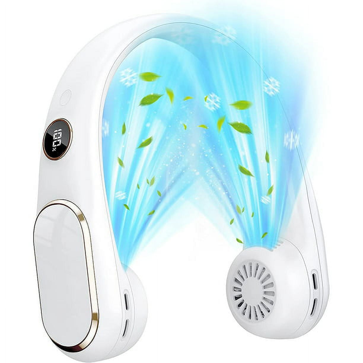 Portable Neck Fan, 4 Speeds Bladeless Fan, 4000mAh Rechargeable