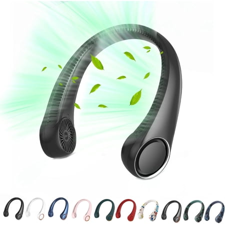 Portable Neck Fan, Hands Free Bladeless 360° Cooling Personal Fan,Wearable Quiet Fan for Outdoor Indoor, Gifts for Men Women, 4000mAh Battery Operated, USB Rechargeable, 3-Speeds(Black Graffiti)