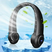 Portable Neck Fan, Hands Free Bladeless Fan, 360° Cooling Personal Fan,Wearable Quiet Fan for Outdoor Indoor, Birthday Gifts for Men Women Mom Dad, 6000mAh Battery USB Rechargeable, 3-Speeds (Black)