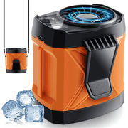 Portable Fan Rechargeable, Personal Waist Neck Wearable Cooling Fan with Light, 4 Speeds 9200RPM Strong Airflow for Outdoor, Jobsite, Camping, Travel