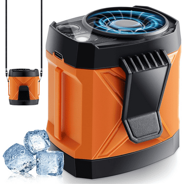 Portable Fan Rechargeable, Personal Waist Neck Wearable Cooling Fan with Light, 4 Speeds 9200RPM Strong Airflow for Outdoor, Jobsite, Camping, Travel