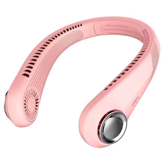 Portable Neck Fan, Hands Free Bladeless Wearable Personal Cooling Fan, USB Rechargeable, 3 Speeds, Lower Noise, 2400mAh Battery Operated Portable Neck Fan for Both Outdoor & Indoor Use