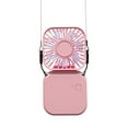 thumbnail image 1 of Portable Neck Fan Mini Quiet Handheld Personal Foldable USB Rechargeable Fan Operated for Home Office Outdoor Travel, 1000mAh Power Bank Hands Free Necklace Fans (Pink), 1 of 7
