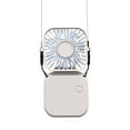 thumbnail image 1 of Portable Neck Fan Mini Quiet Handheld Personal Foldable USB Rechargeable Fan Operated for Home Office Outdoor Travel, 1000mAh Power Bank Hands Free Necklace Fans (White), 1 of 7