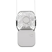 Portable Neck Fan Mini Quiet Handheld Personal Foldable USB Rechargeable Fan Operated for Home Office Outdoor Travel, 800mAh Hands Free Necklace Fans (White)