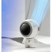 Portable Neck Fan, Powerful Handheld Fan, 3 Speeds USB Rechargeable, Cute Astronaut Design, Mini Cooling Personal Fan for Home Office Indoor Outdoor Gift White