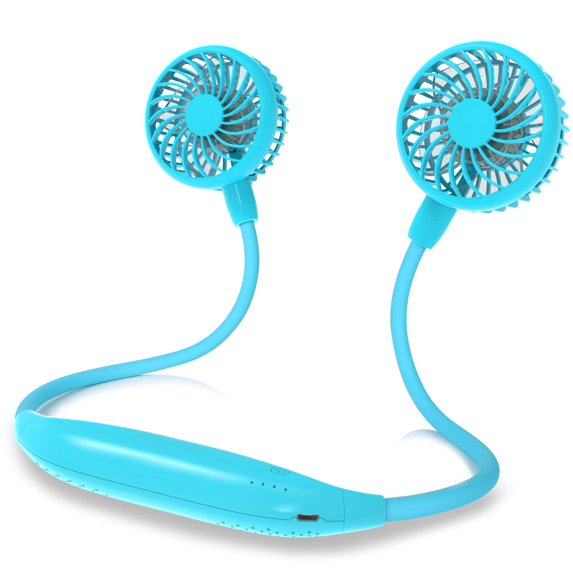 Portable Neck Fan, Rechargeable Battery Fan, Hands-free Design with 6 Speeds, 360° Adjustable High Flexibility Wearable Fan for Home Office Workout Travel