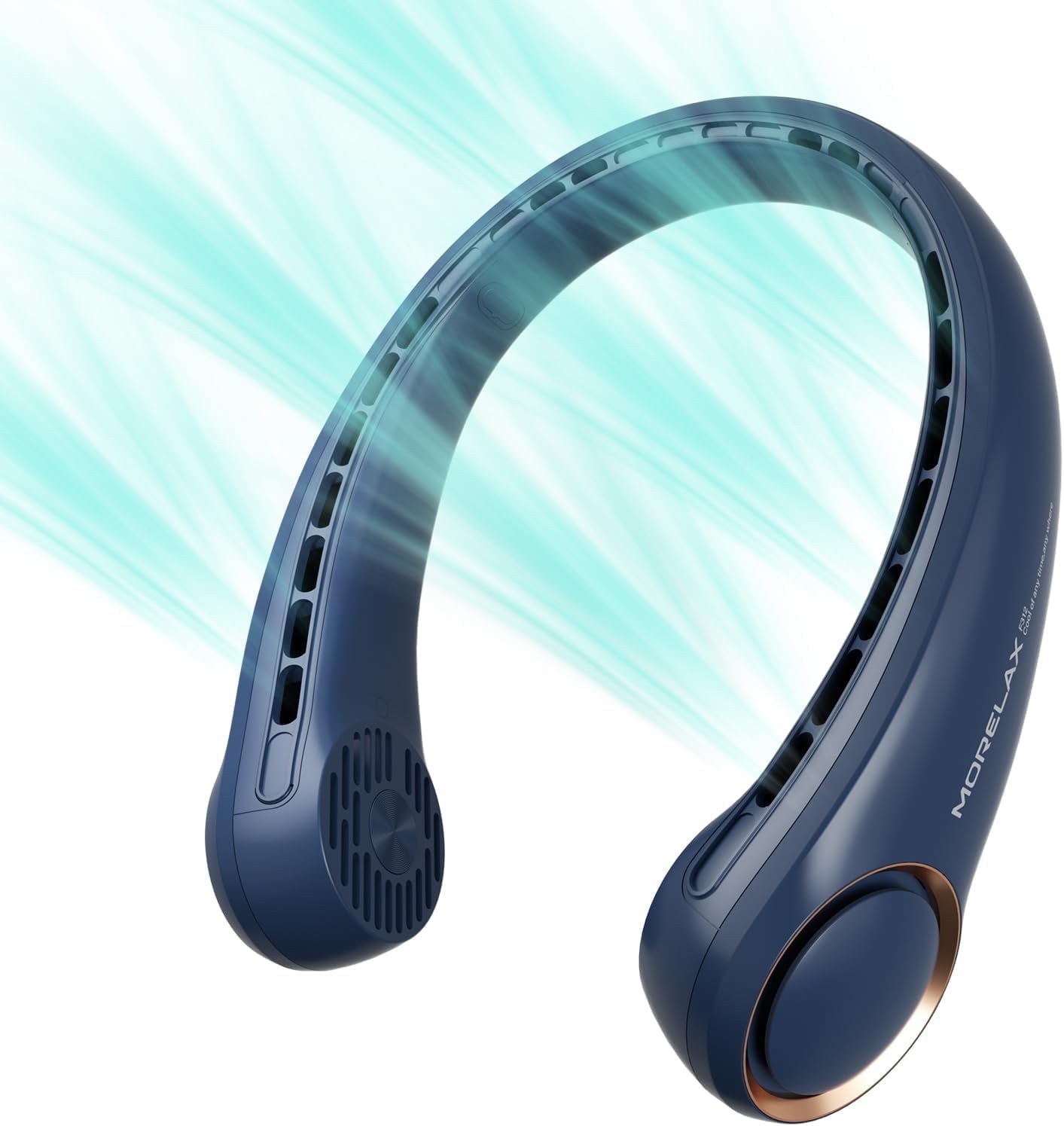 Portable Neck Fan Rechargeable, Hands Free Bladeless Fan, Wearable Quiet Fan for Outdoor Indoor, 3 Speeds Adjustable, 4000 mAh Battery Operated, Home, Office, Travel