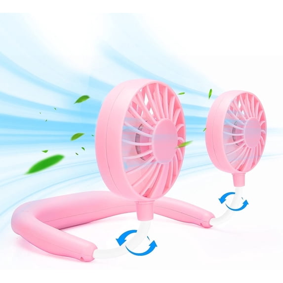 Portable Neck Fan Rechargeable Personal Hand-Free Fan Mini USB Wearable Neckband Sport Fan, 3 Speed Adjustable, 360 Degrees Free Rotation Perfect for Working, Traveling, Office, Reading
