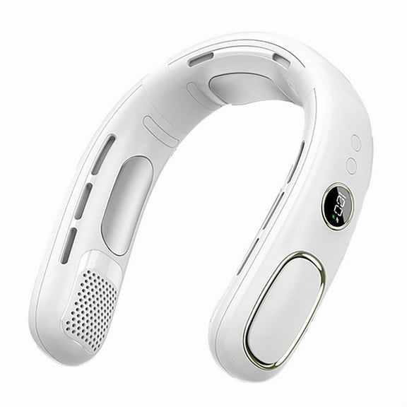 Portable Neck Fan with Semiconductor Cooling Plate That Blow Cold Air Bladeless Neck Air Conditioner for TravelCamping,A,1 * Neck halter refrigerator 1 * USB cable,White